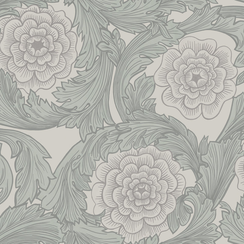 Asbury 10.05m x 53cm Matte Wallpaper Roll, Light Grey