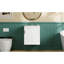 Meuble-lavabo mural, lavabo, armoire de 50 cm, fines rayures sculptées, tablette latérale ouverte, articles de toilette, armoire de rangement fermée de 76 cm, lavabo rectangulaire en céramique, aspect flottant pour créer un espace aéré.