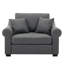 Fauteuil en chenille de 44,5 po de large gris avec revêtement confortable et housses de coussins amovibles pour la chambre à coucher Fauteuil moderne, surdimensionné, gris, avec structure de soutien-2401365