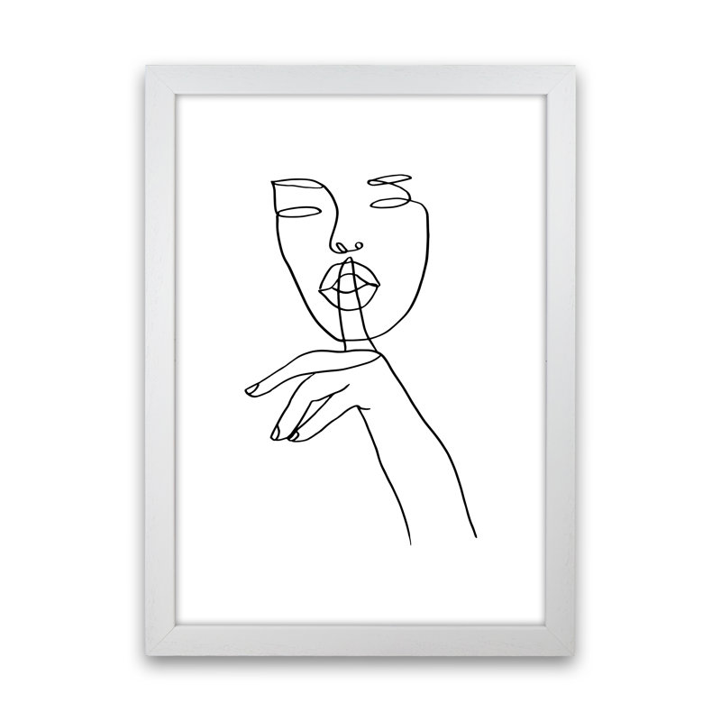 Shhh 2 - Graphic Art Print, White Frame, 88cm H x 64cm W x 3cm D