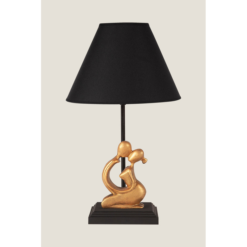 Lampe de table 16,5 po Barview, Noir / bronze, Noir