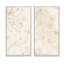 Ensemble de 2 impressions graphiques - ligne de feuilles beige minimaliste botanique I-459053596-459053568