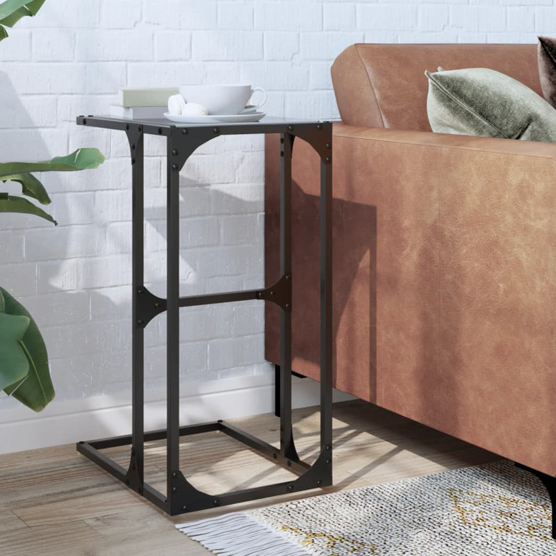 4-2 Glass Top End Table, Black
