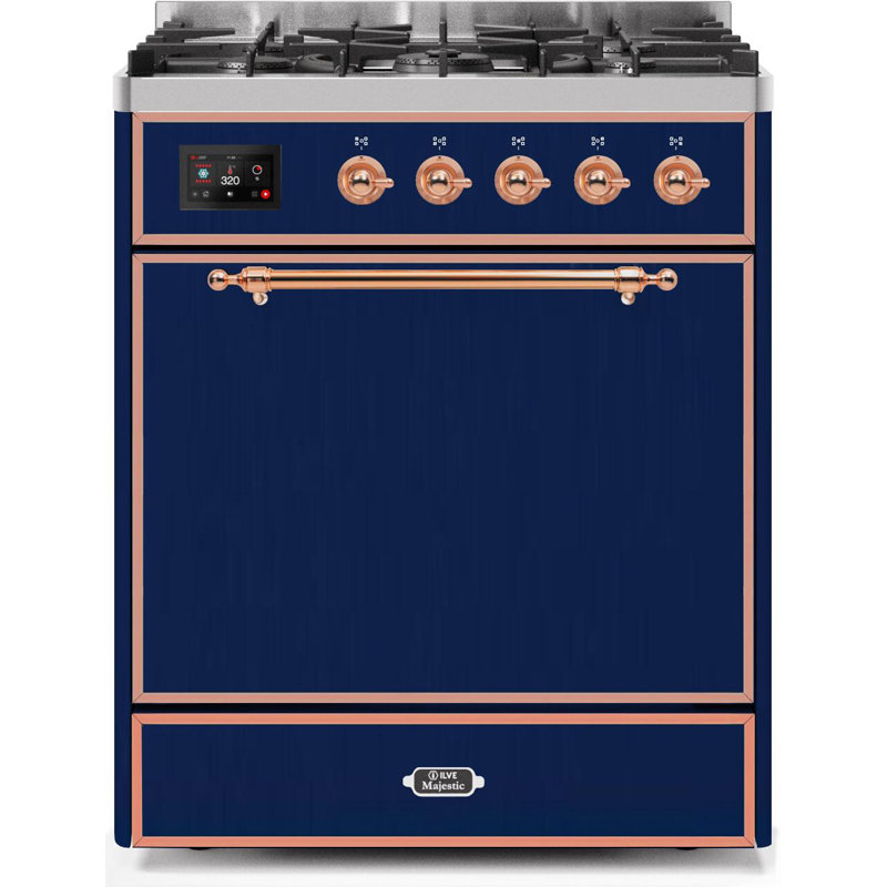 Majestic II 30" 4 cu.ft. Freestanding Dual Fuel with Convection Oven, Liquid Propane, Matte Graphite/Copper