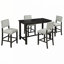 Ensemble de salle à manger à hauteur de comptoir 5 pièces TREXM, table élégante classique et 4 chaises en espresso et beige