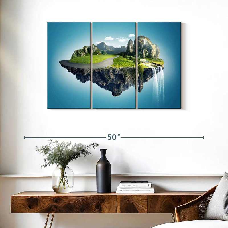 Floating Stone Island, 24" H x 38" W