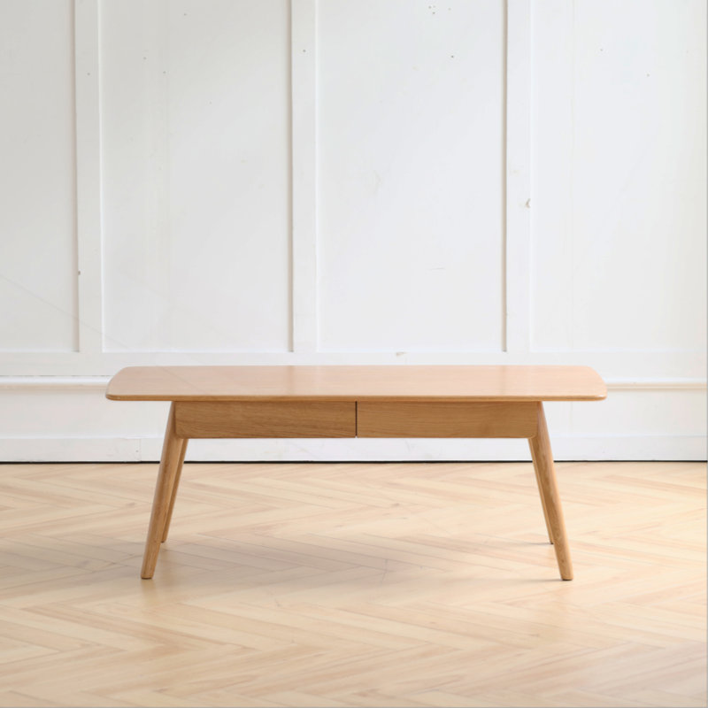 Centre Table Low Table 100% Solid Wood Top Plate Desk Coffee Table Width 120 X Depth 56 X Height 45 Cm Study Desk Work From Home Easy To Assemble Natural Wood With Storage Shelf Natural Writing Desk