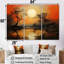 Moon on Tangerine Twilight Landscape I - Moon, art mural sur toile-107759566-107759560