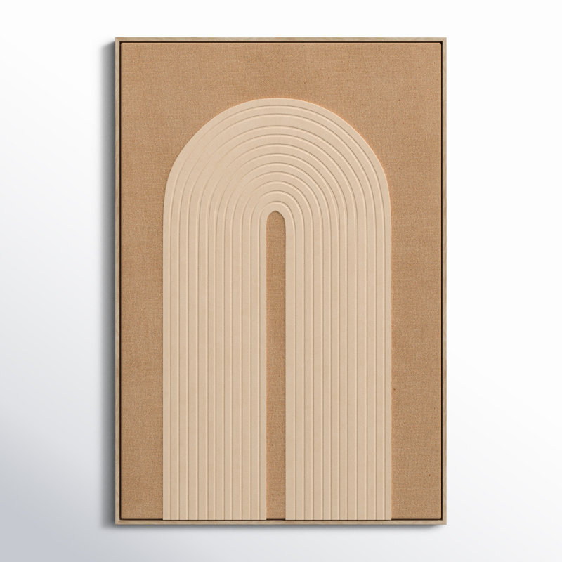 The Novogratz Polyester Geometric Living Room Framed Wall Art with Tan Layered Arch