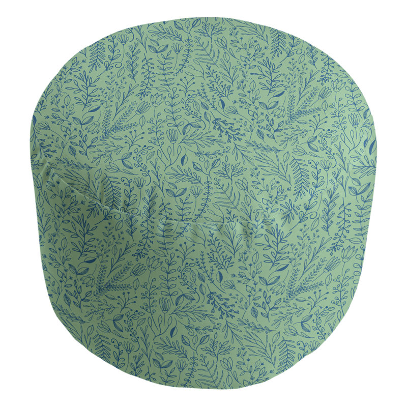 repose-pieds floral ditsy Avicia, Vert / bleu