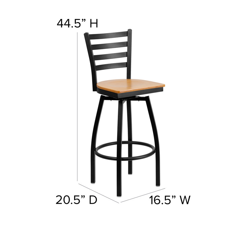 Lomonaco Swivel Upholstered Counter Stool with Metal Frame, Natural