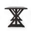 Table de salle à manger d'extérieur, noir mat antique