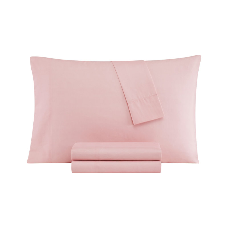 Queen Pink Microfiber Geometric Bed in a Bag Set