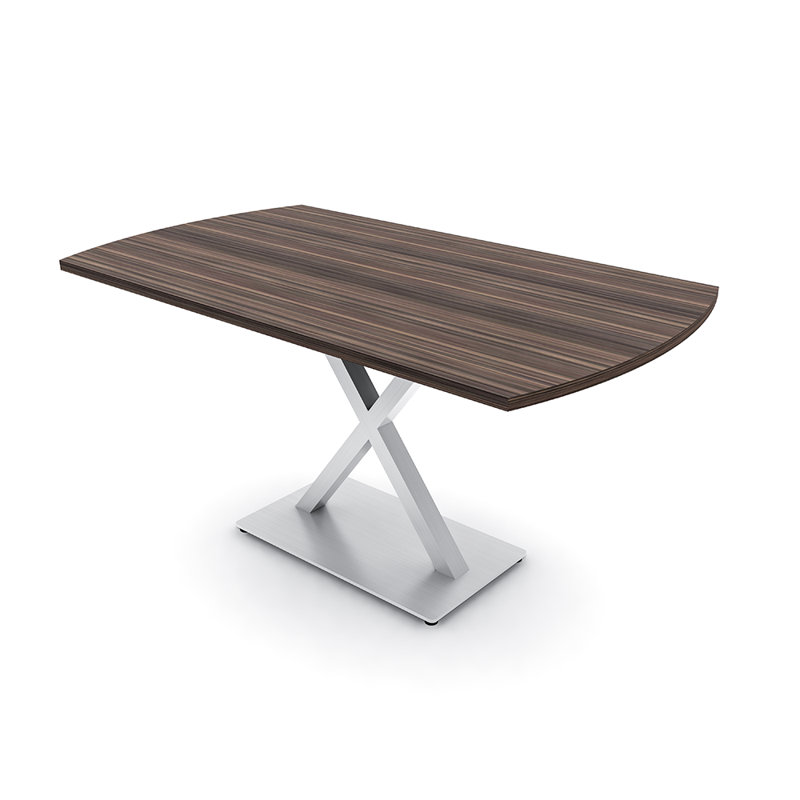 Table de conférence Pavert Arc, Argent, H 30 po x l 60 po x P 36 po, Eucalyptus naturel