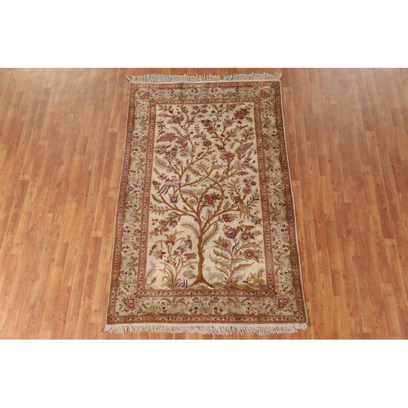 Tapis antique en soie 4 x 7