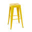 Ensemble de 2 tabourets à hauteur de comptoir sans dossier, tabourets de bar en métal de 30 pouces au fini jaune pour îlot de cuisine et salle à manger-130174415