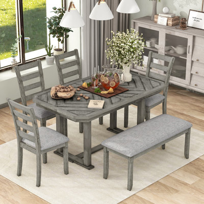 Sarinity 6 - Person Trestle Dining Set