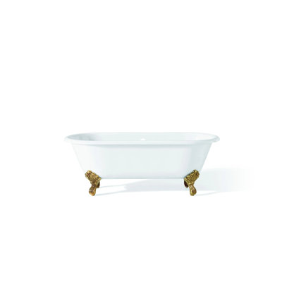Baignoire de trempage autoportante en fonte de 61 po x 31 po Janade