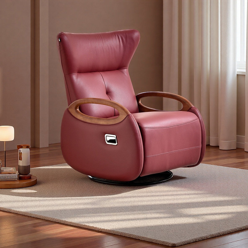 Fauteuil inclinable ergonomique en similicuir, Rouge vin