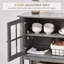 Armoire à café, buffet moderne, armoire de cuisine avec 2 portes en verre, tablette intérieure réglable et tablette inférieure