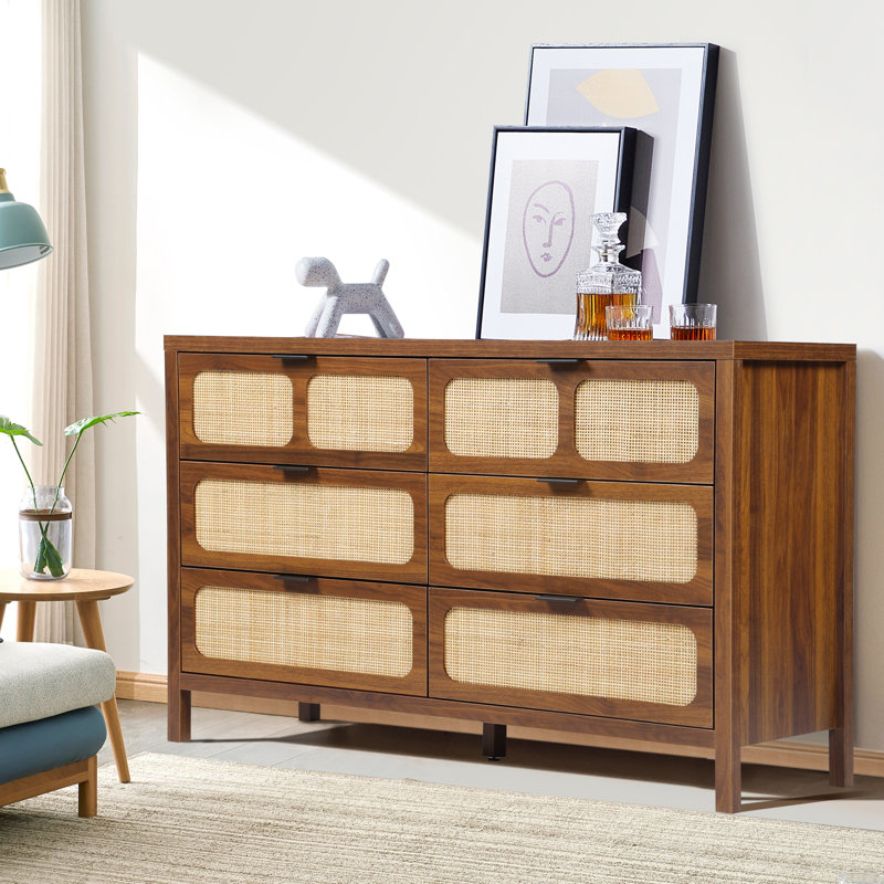 47.2'' W 6 - Drawer Dresser, Walnut