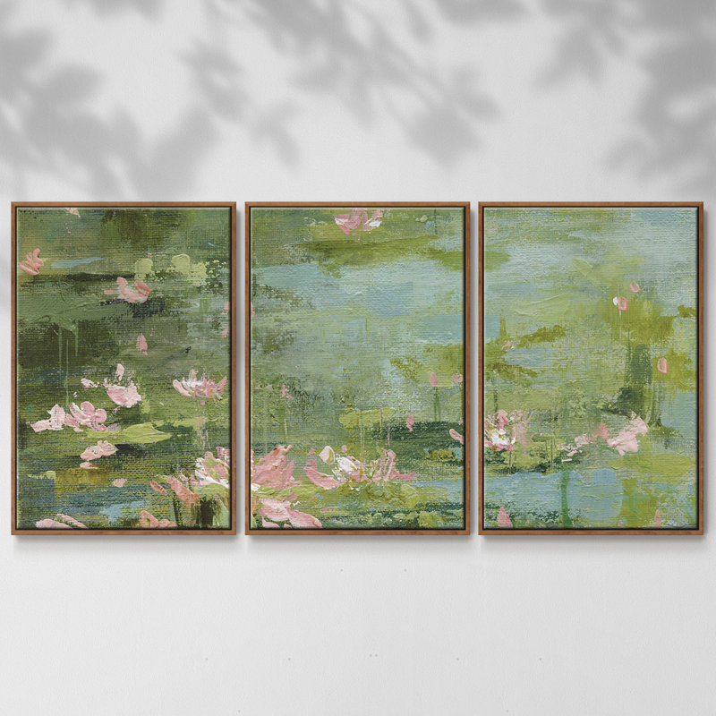" Celadon " 3 - Pieces, Walnut, 36" H x 75" W x 2" D