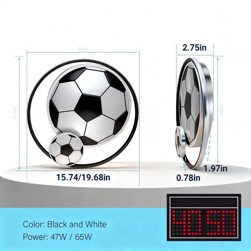 Plafonnier à DEL avec télécommande et fonction de veilleuse sur le thème du football, luminaire de chambre à coucher à intensité variable pour chambre de bébé
