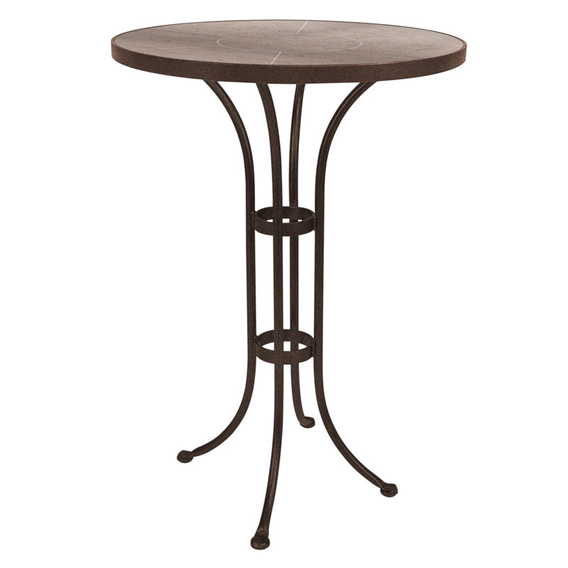 Outdoor Round Counter Table, Pallazo White, Graphite, 42.5" H x 42" W x 42" D 