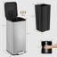 Kitchen Bin 40L, Kitchen Pedal bin with Soft-Close Lid, Removable Inner Buckets, Recycling Bins with 15 Trash Bags -128518099