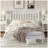 Queen Size Wood Platform Bed with Gourd Shaped Headboard,Retro Style Platform Bed with Wooden Slat Support-505280987