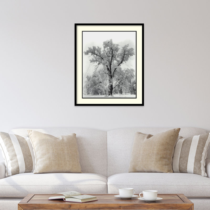 Black and White Framed Landscape Print, 27 x 32 inches