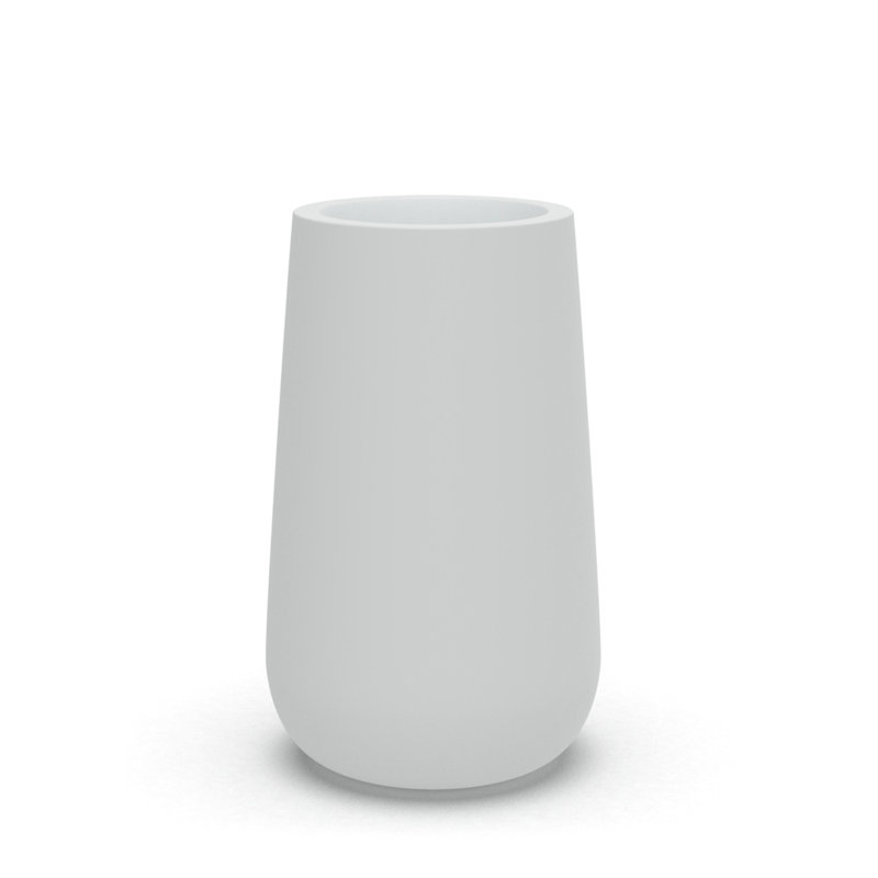 Pot à fleurs en plastique Kisha, Blanc