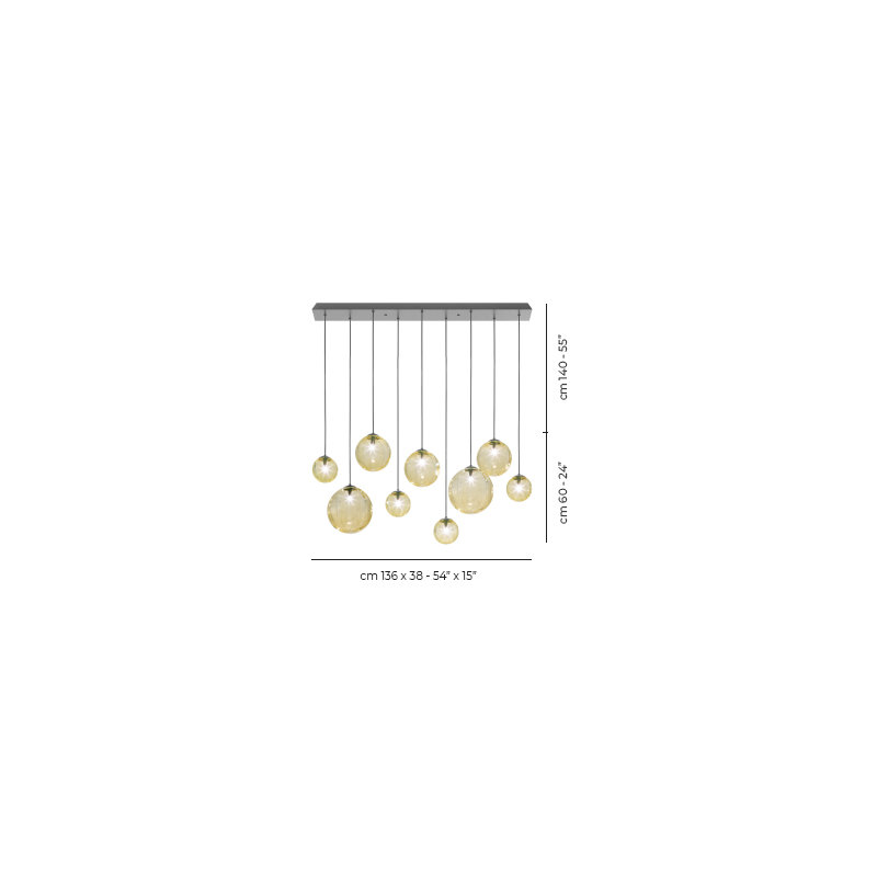 Puppet Suspension L9 Smoky Transparent Matt Black 1 G9 Ul, Amber Transparent, Matte Black