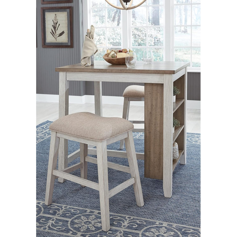 Skempton 3 Piece Counter Height Dining Set, Includes Table and 2 Barstools