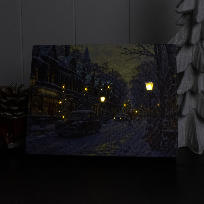 Winter Stroll 8x6 Lighted Tabletop Canvas
