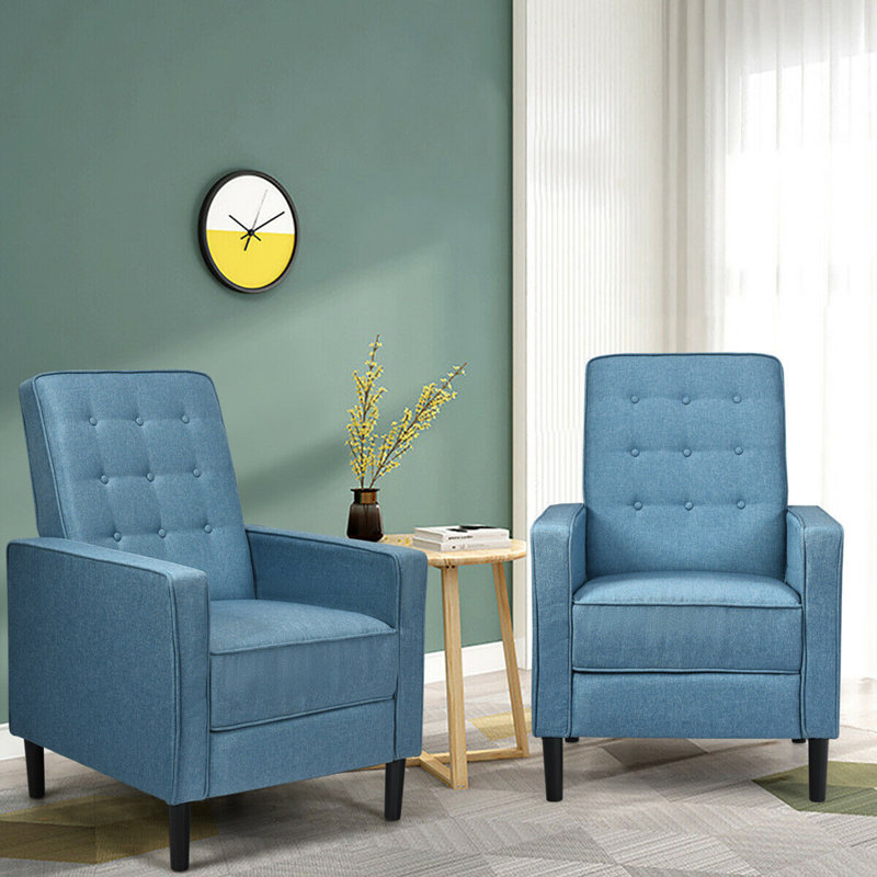 Fauteuil inclinable manuel de 27,5 po Rochel, Lin bleu