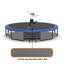 Trampoline rond 15 pi avec panier de basketball et filet de sécurité - Système de saut récréatif bleu