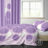 King Size 9-Piece Lavender Geometric Circle Bedding & Curtain Set (Queen/King/Cal King) - Quilted Microfiber Bedspread + Sheer Drapes-121273364