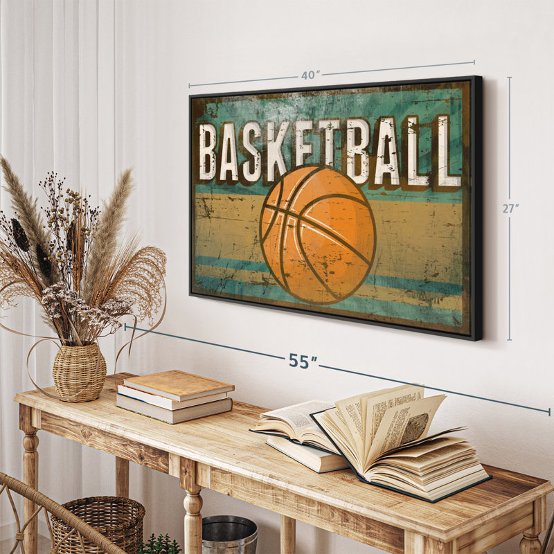 Sports «Grunge Basketball Canvas Print», H 27 po x l 40 po