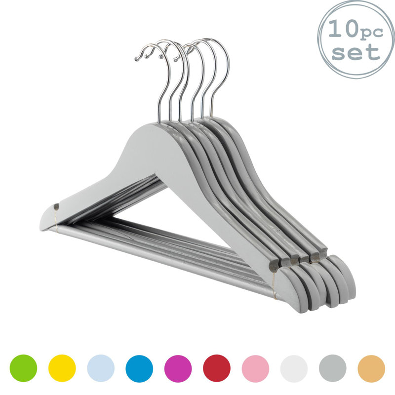 Harbour Housewares - Wooden Children's Coat Hangers, Grey