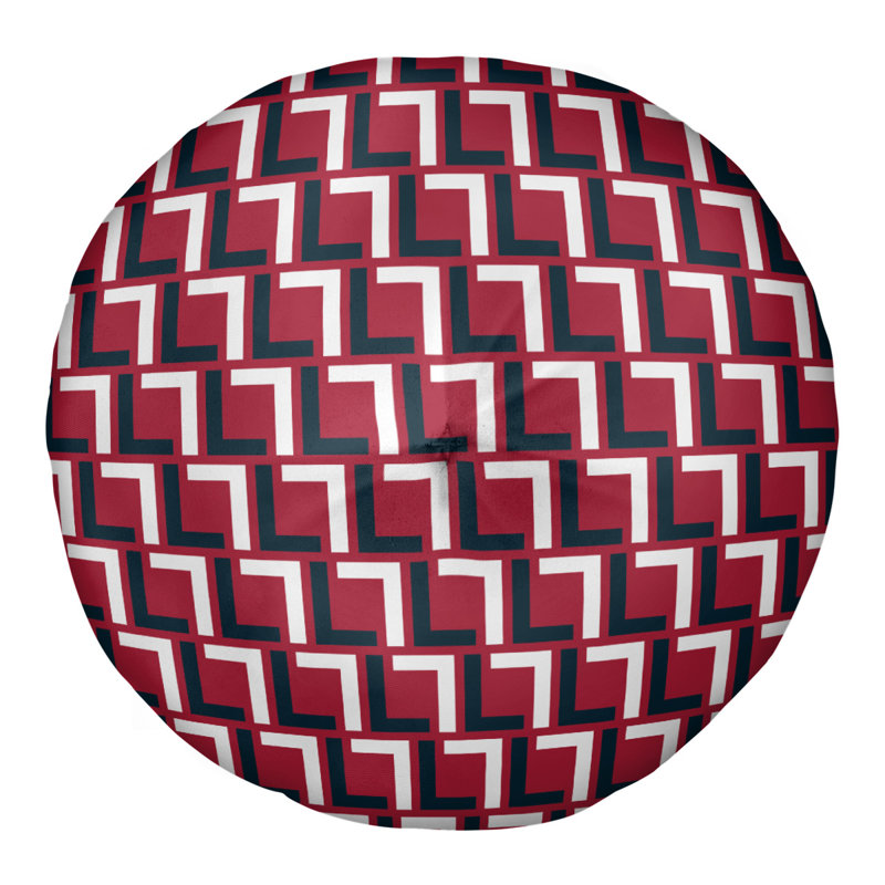 Housse de coussin Houston, 30'' x 30'', Bleu foncé acier / blanc / rouge bataille