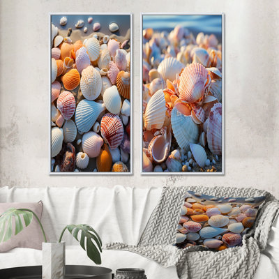 «Beach Photo Sunlit Shells», 2 pièces sur toile