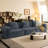 Belfin Modular Sectional Sofa, Convertible Tofu Block Sofa Floor Sofa Bed Armrest Comfy Sofa Bed Compressed Sofa Compression Sofa For Living Room Bedroom - Chenille Fabric (Grey)-2080194882-2077116493