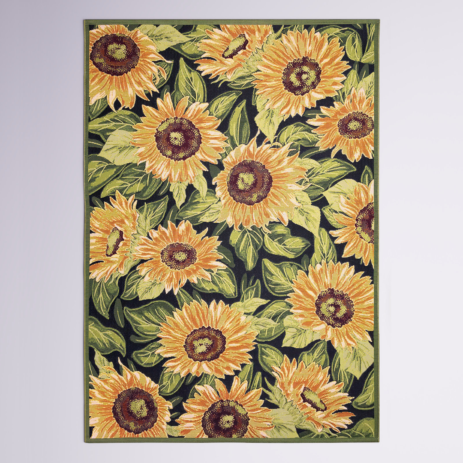 Lark Manor Akera Sunflowers Indoor/Outdoor Rug Black & Reviews ...