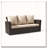 67.7 All-Weather Wicker 3-Seat Patio Sofa with Thick Beige Cushions-900019306