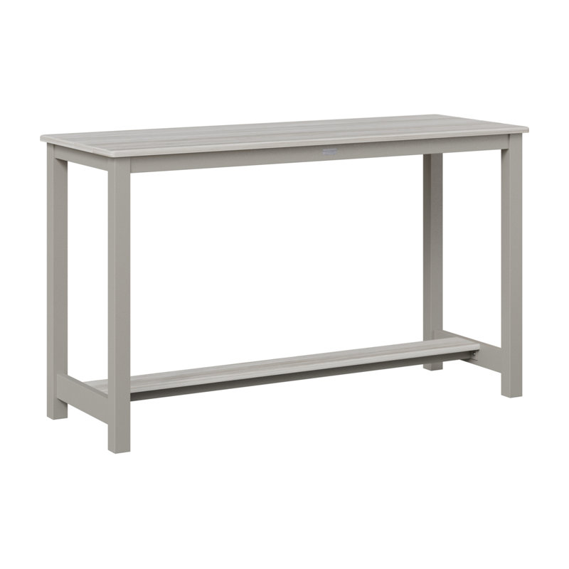 Balcony Outdoor Bar Table, Platinum Silver, 35.5" H x 60" W x 22" D, Seashell