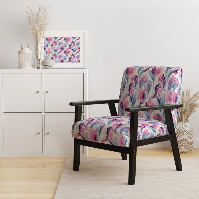 Chaise avec accoudoirs tapissier Pastel Botanical Leaf Design