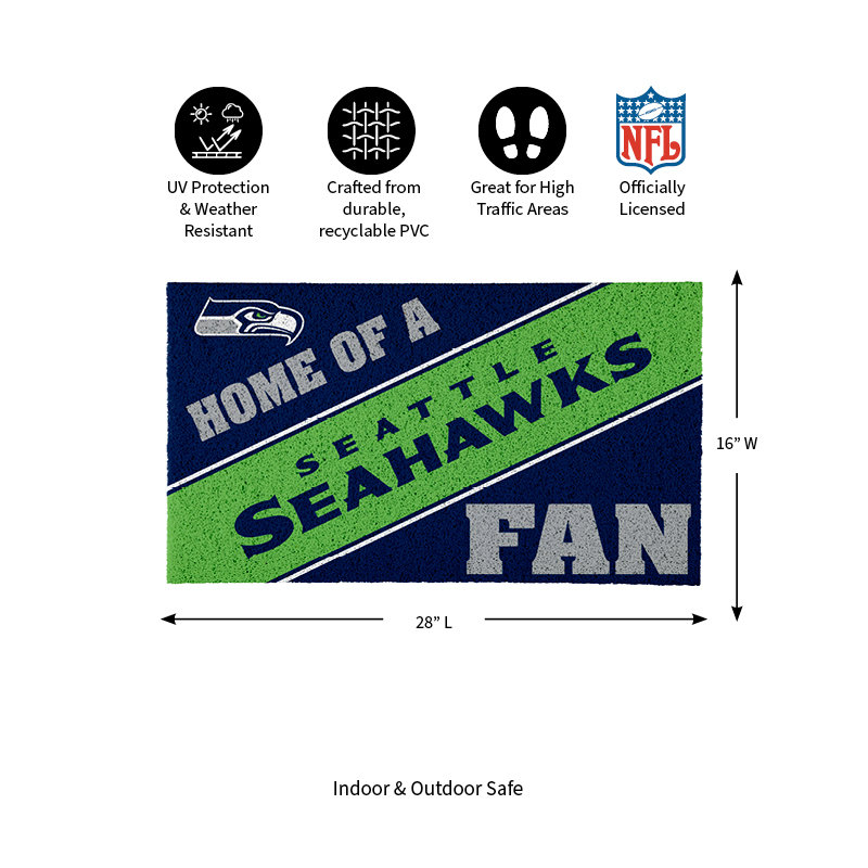 NFL Home of a Fan Team Color Outdoor Doormat, Seattle Seahawks