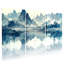 «Landscape & Nature Mountain Lake Reflection Landscape», ensemble de 3 impressions sur toile-967967137