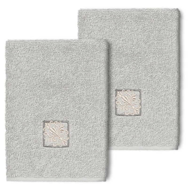 Essuie-mains en coton turc Vivian, Gris clair